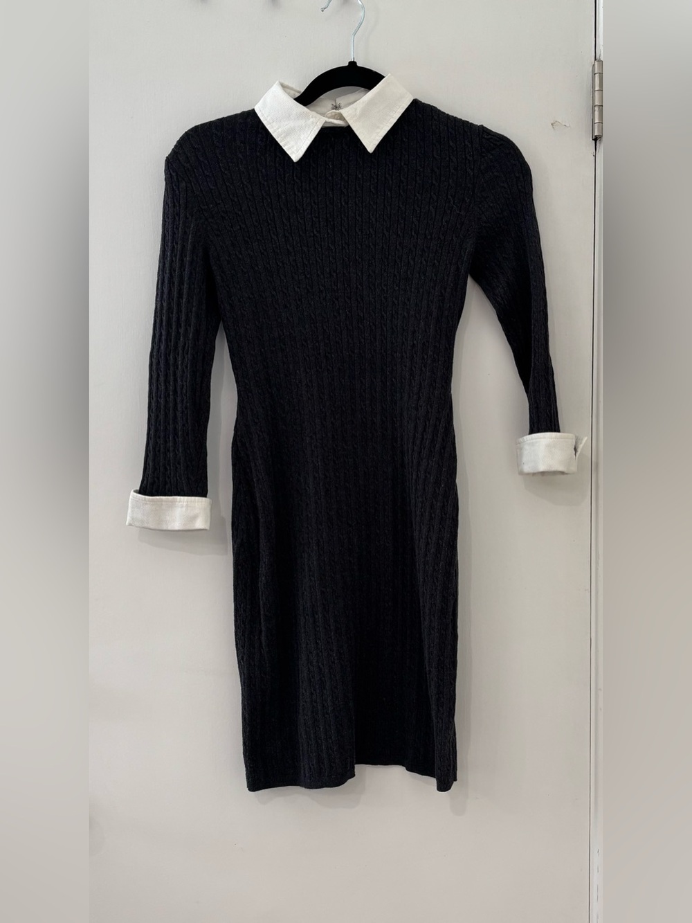 Lauren Ralph Lauren PS Ribbed Sweater Dress Collared Preppy Y2K Style